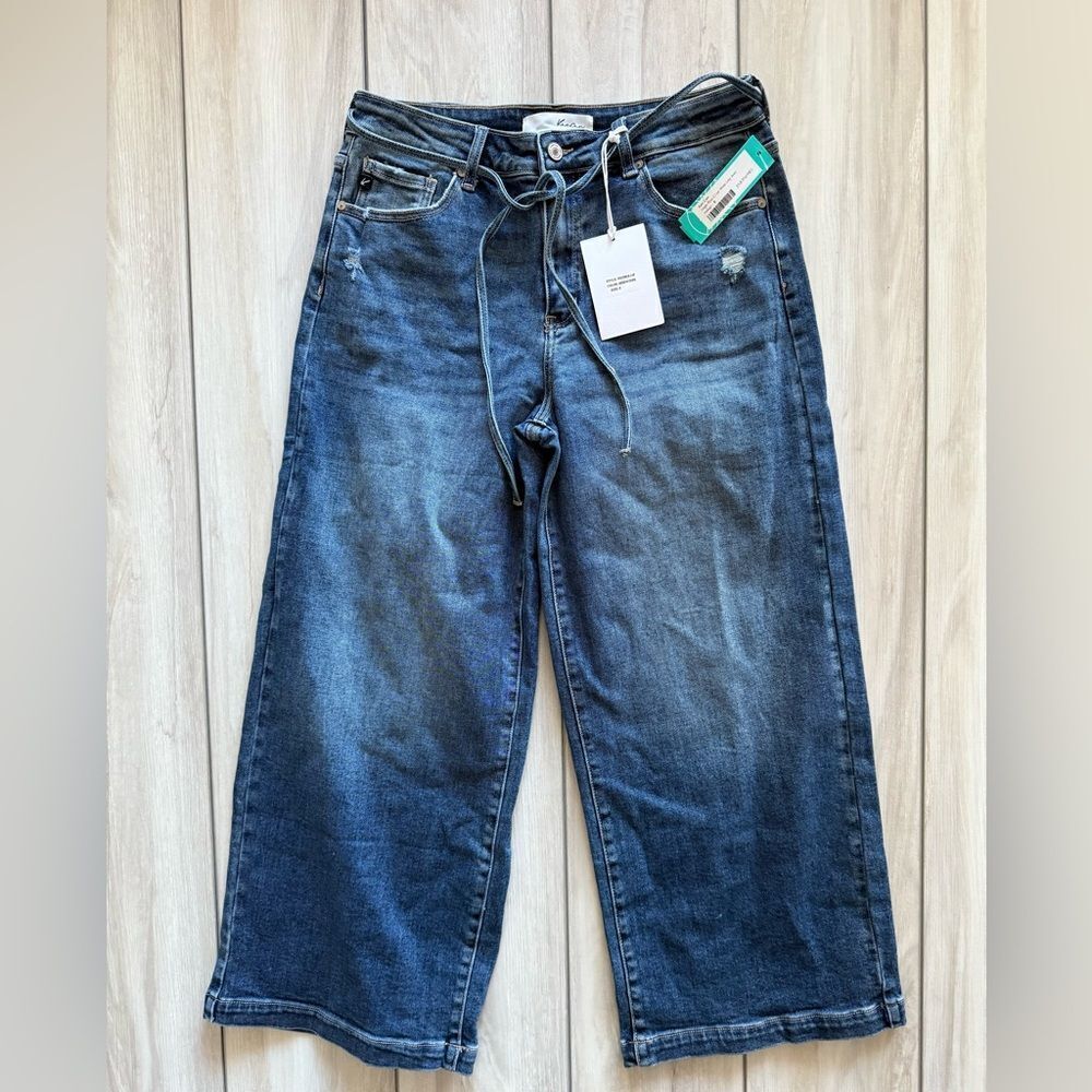 KanCan High Rise Crop Wide Leg Jean Blue Size 8 NWT STITCH FIX